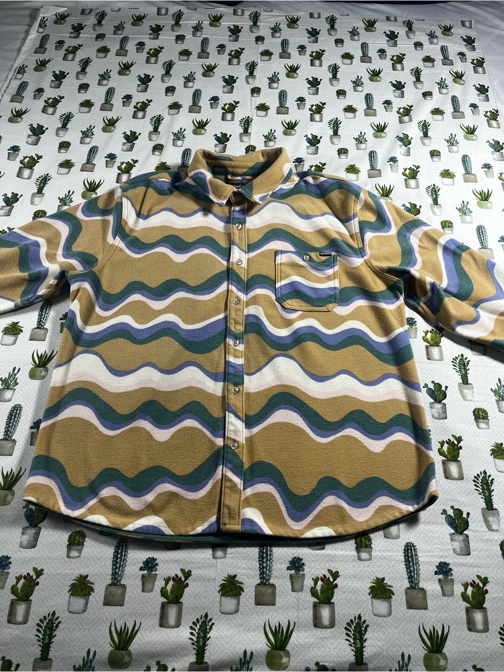 Chubbies Men’s “The Wiggle” LS Flannel Overshirt Button Up Size Large